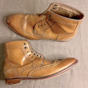 Johnston & Murphy Brown Leather Wingtip Lace Up Chukka Boots Sz 11